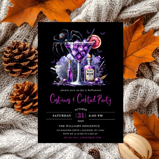 Modern Costumes & Cocktail Halloween Party Invitation (Creator Uploaded)