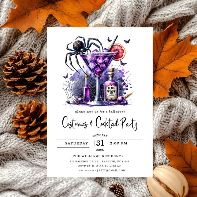 Modern Costumes & Cocktail Halloween Party Invitation (Creator Uploaded)