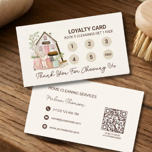 Modern Cosy Professional House Cleaning  Loyalty Card