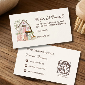 Modern Cosy Professional House Cleaning Referral Card