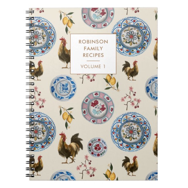 Modern Cottage Farmhouse Personalised Recipe Notebook (Front)
