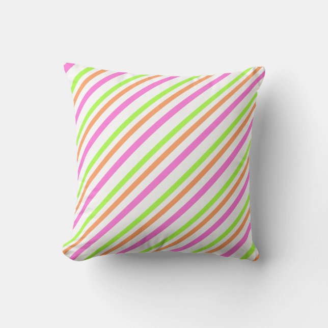 Modern Cotton Candy Stripes Trendy Cushion (Front)