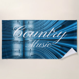 Modern Country Music Guitar Beach Towel
