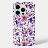 Modern Country Pink Purple Floral Watercolor