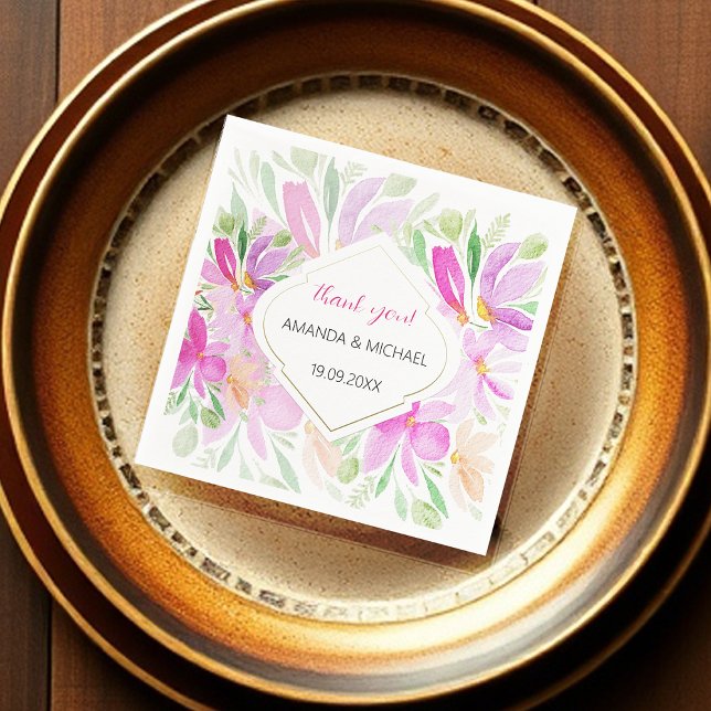 Modern Country Watercolor Boho Lilac Floral Napkin (Creator Uploaded)