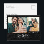 Modern Couple 2 Photos Save the Date Announcement Postcard<br><div class="desc">Add your favourite photos to create a unique one-of-a-kind Save the Date announcement that your guests would love to save a keepsake</div>