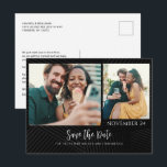 Modern Couple 2 Photos Save the Date Announcement Postcard<br><div class="desc">Add your favourite photos to create a unique one-of-a-kind Save the Date announcement that your guests would love to save a keepsake</div>