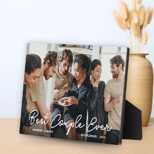 Modern Couple 3 Photo Collage Best Couple Ever Plaque