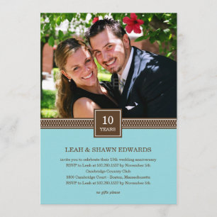 Modern Couple Anniversary Invitation (Turquoise)