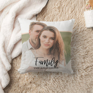 Modern Couple Collage Photo & lovely Family Gift Cushion