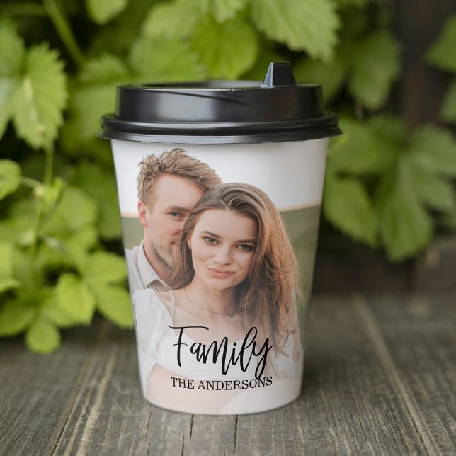 Modern Couple Collage Photo & lovely Family Gift Paper Cups (Creator Uploaded)