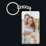 Modern Couple Collage Photo & Minimal Family Gift Key Ring<br><div class="desc">Modern Couple Collage Photo & Minimal Family Gift</div>