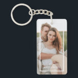 Modern Couple Collage Photo & Minimal Family Gift Key Ring<br><div class="desc">Modern Couple Collage Photo & Minimal Family Gift</div>