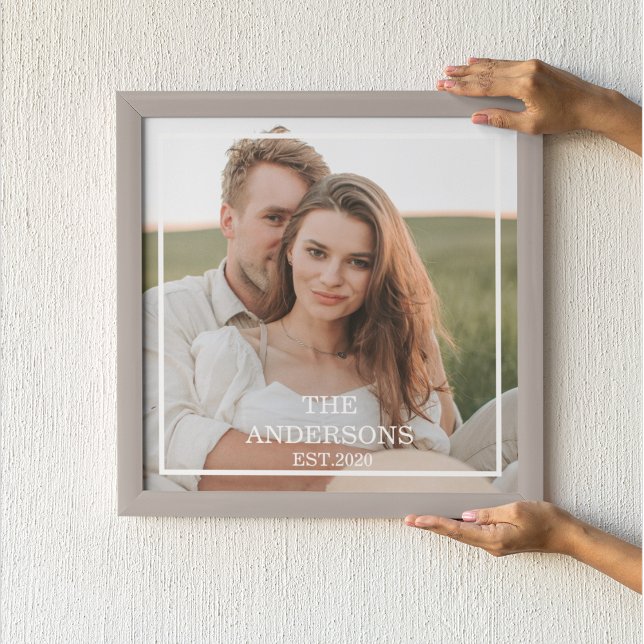 Modern Couple Collage Photo & Minimal Family Gift Poster (Creator Uploaded)