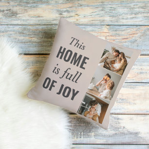 Modern Couple Family Photo & Family Quote Cushion