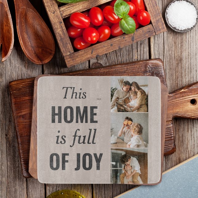 Modern Couple Family Photo & Family Quote Cutting Board (Creator Uploaded)
