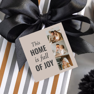 Modern Couple Family Photo & Family Quote Favour Tags
