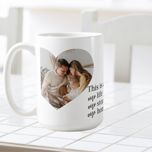Modern Couple Family Photo & Family Quote Gift Coffee Mug (Creator Uploaded)