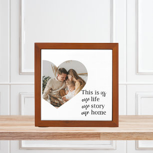 Modern Couple Family Photo & Family Quote Gift Desk Organiser