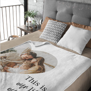 Modern Couple Family Photo & Family Quote Gift Fleece Blanket