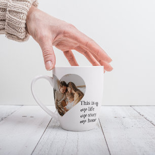Modern Couple Family Photo & Family Quote Gift Latte Mug