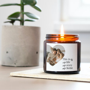 Modern Couple Family Photo & Family Quote Gift Square Sticker