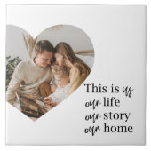 Modern Couple Family Photo & Family Quote Gift Tile (Front)