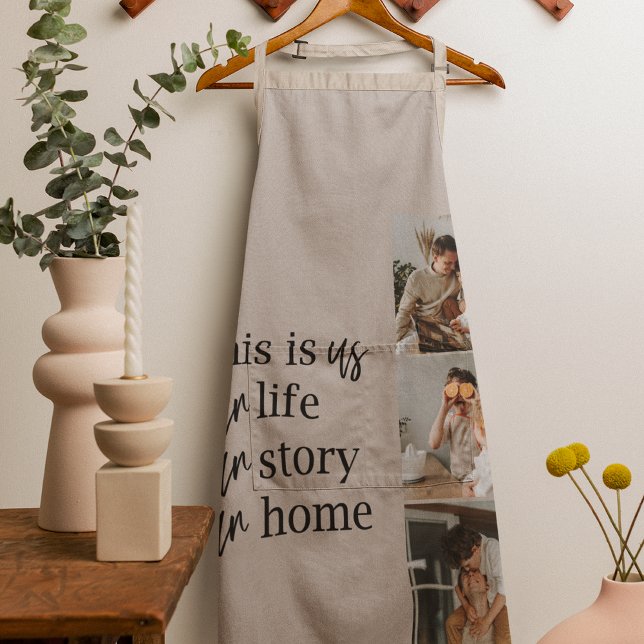 Modern Couple Family Photo & Family Quote Lovely Apron (Creator Uploaded)