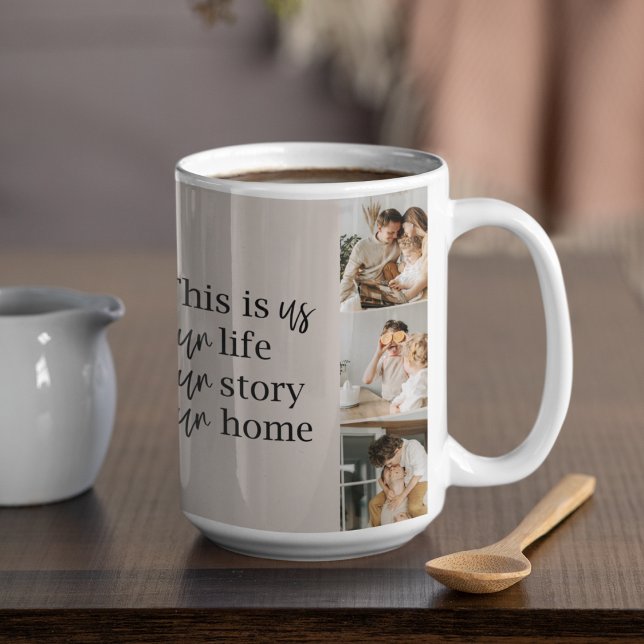 Modern Couple Family Photo & Family Quote Lovely Coffee Mug (Creator Uploaded)