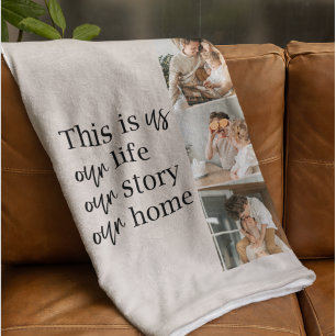 Modern Couple Family Photo & Family Quote Lovely Fleece Blanket