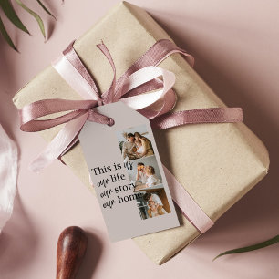 Modern Couple Family Photo & Family Quote Lovely Gift Tags