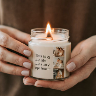 Modern Couple Family Photo & Family Quote Lovely Square Sticker