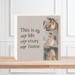 Modern Couple Family Photo & Family Quote Lovely Wooden Box Sign<br><div class="desc">Modern Couple Family Photo & Family Quote Lovely</div>