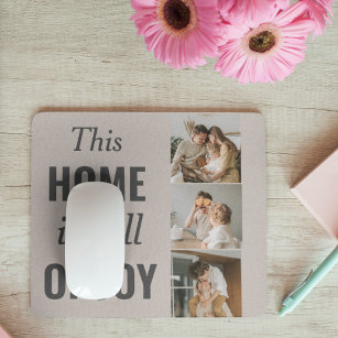Modern Couple Family Photo & Family Quote Mouse Pad