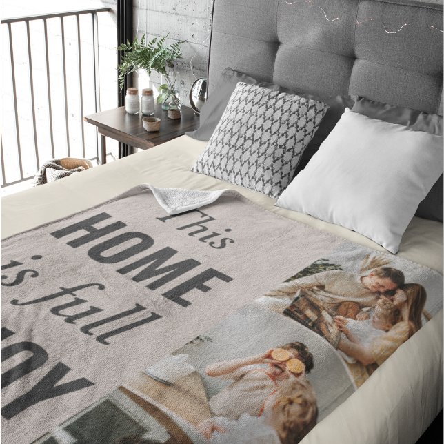 Modern Couple Family Photo & Family Quote Sherpa Blanket (Creator Uploaded)