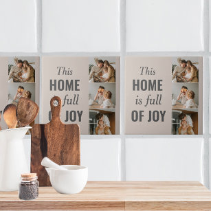 Modern Couple Family Photo & Family Quote Tile