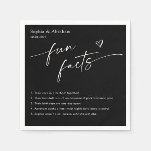 Modern Couple Fun Facts Wedding Napkin