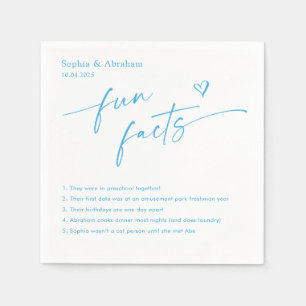 Modern Couple Fun Facts Wedding Napkin