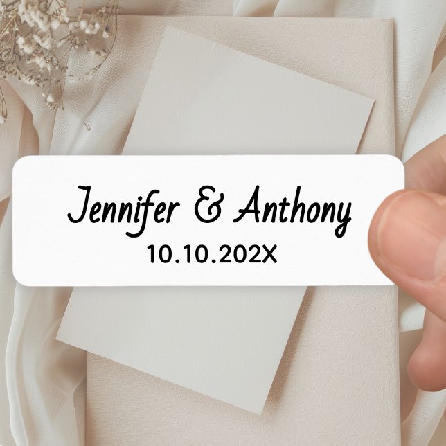 Modern Couple Names & Date Wedding - Black (Creator Uploaded)