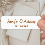 Modern Couple Names & Date Wedding - Bronze<br><div class="desc">Celebrate your special day with this Modern Couple Names & Date Wedding Label in elegant bronze. The clean design highlights both names and the wedding date for a timeless look. Perfect for invitations,  favours,  or thank-you envelopes to add a personal touch.</div>