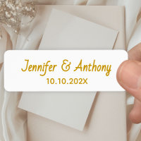 Modern Couple Names & Date Wedding - Gold