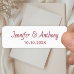 Modern Couple Names & Date Wedding - Rose Gold<br><div class="desc">Celebrate your special day with this Modern Couple Names & Date Wedding Label in elegant rose gold. The clean design highlights both names and the wedding date for a timeless look. Perfect for invitations,  favours,  or thank-you envelopes to add a personal touch.</div>
