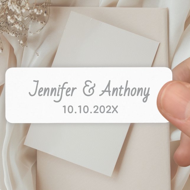 Modern Couple Names & Date Wedding - Silver (Creator Uploaded)