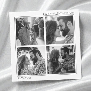 Modern Couple Photo Collage Happy Valentine's Day Holiday Card