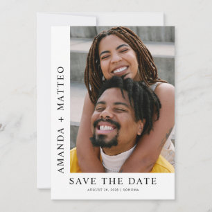 Modern Couple Photo Save the date Invitation