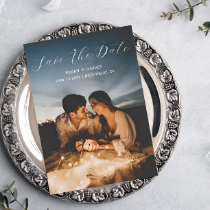 Modern Couple Photo Wedding Simple Elegant Save The Date