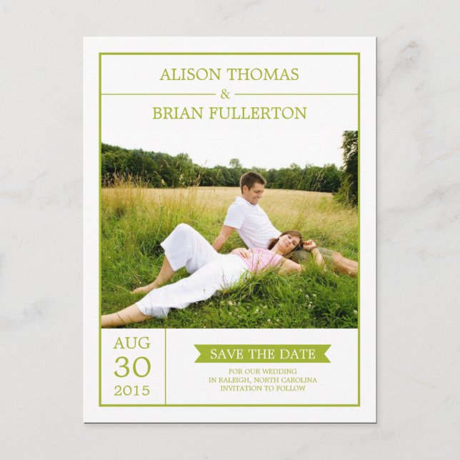 Modern Couple Save The Date Card (Front)
