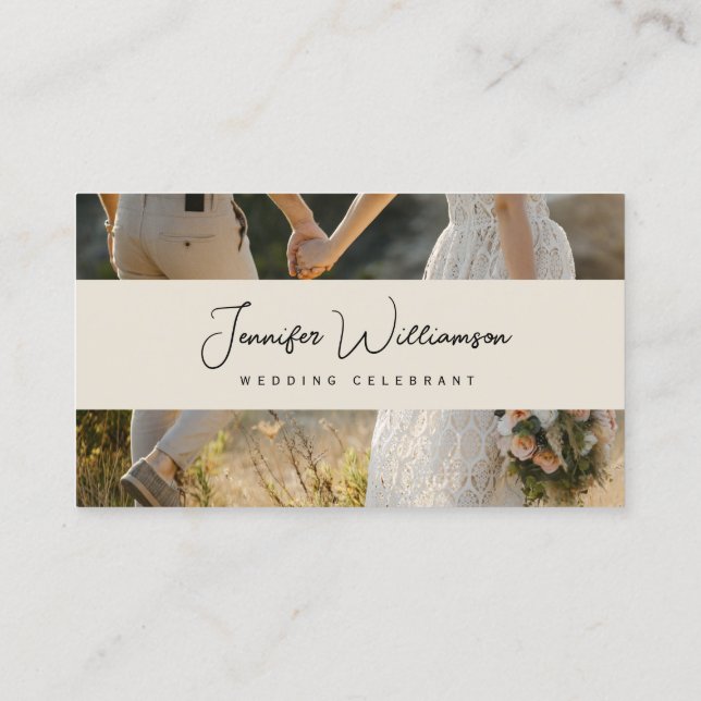 Modern Couple Wedding Celebrant Business Card (Back)