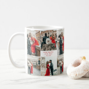 Modern Couples 4 Photo Collage Coffee Mug