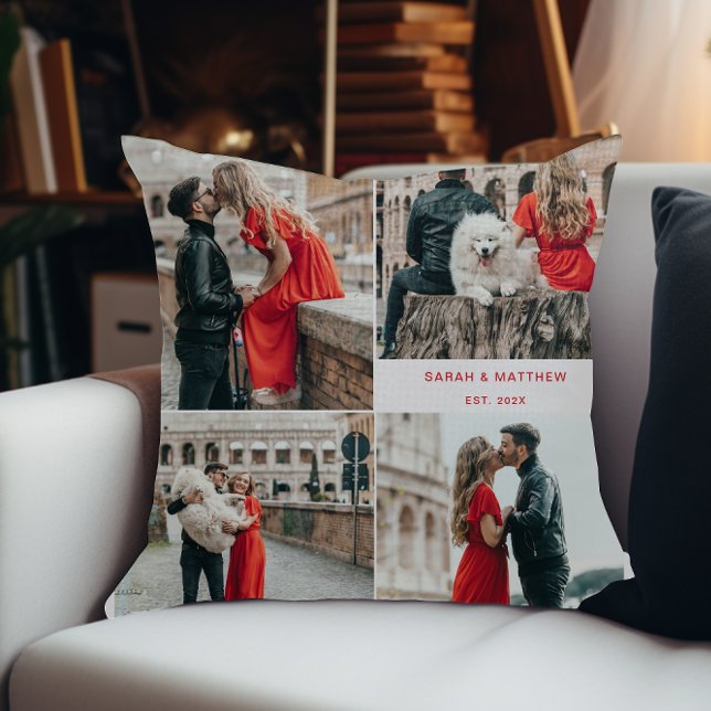 Modern Couples 4 Photo Collage Cushion (Creator Uploaded)